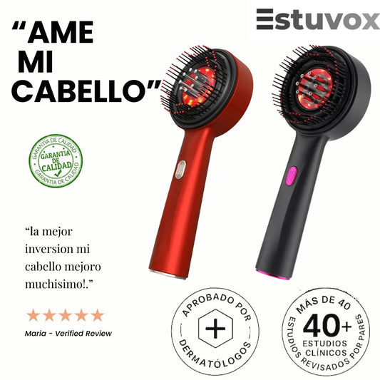 Cepillo Masajeador Capilar Con Luz Roja